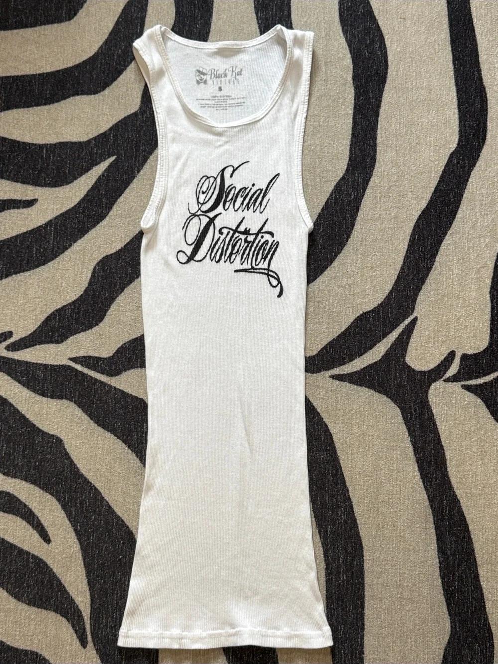 Social Distortion White Graphic Tank Top Band Shirt